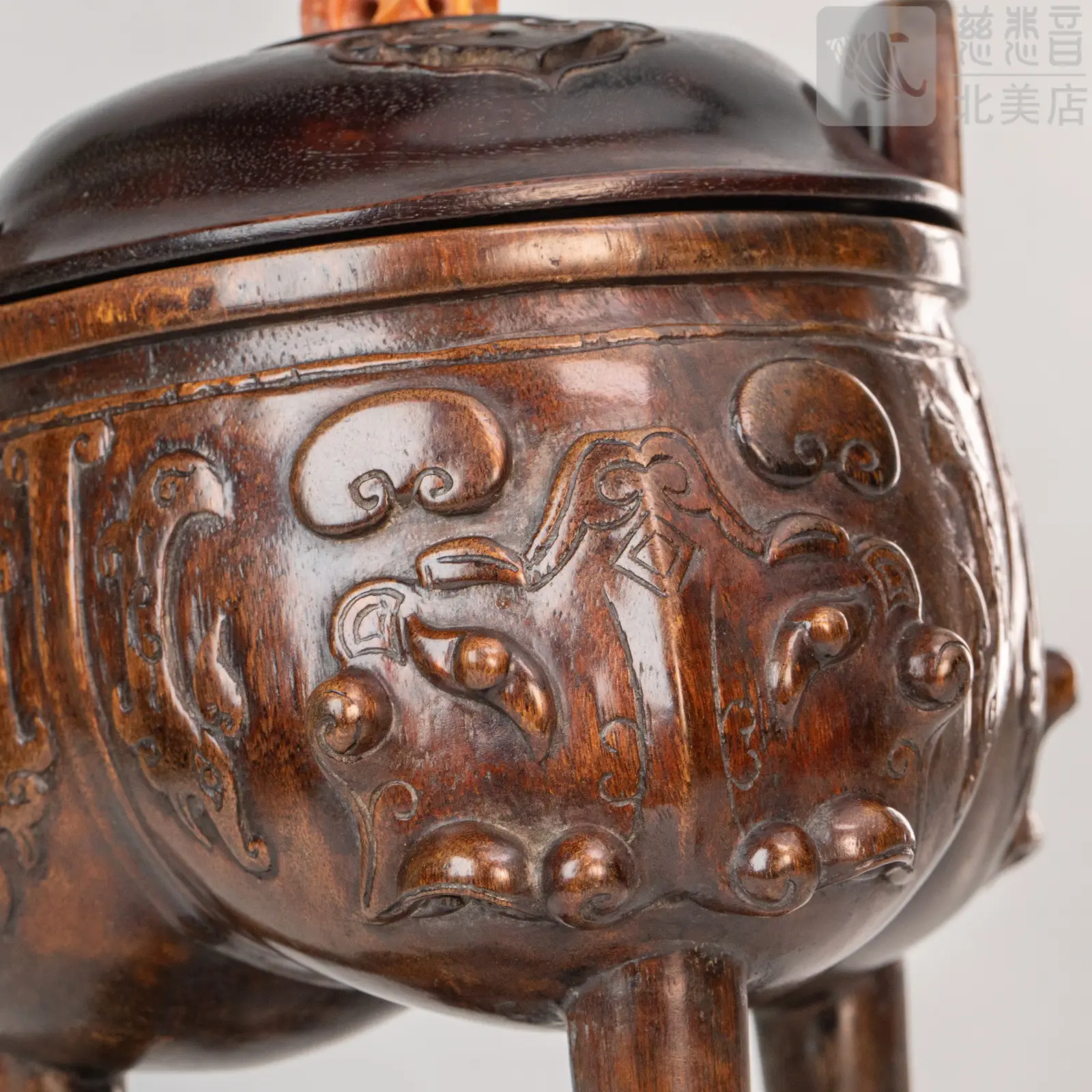 Taotie Precious Tripod Cauldron Agarwood Incense Burner, Qing Dynasty, Qianlong Period - Grandmaster JinBodhi's Collection